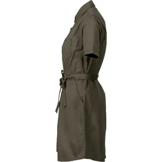 Ladies Heritage Shirt Dress Fatigue Side